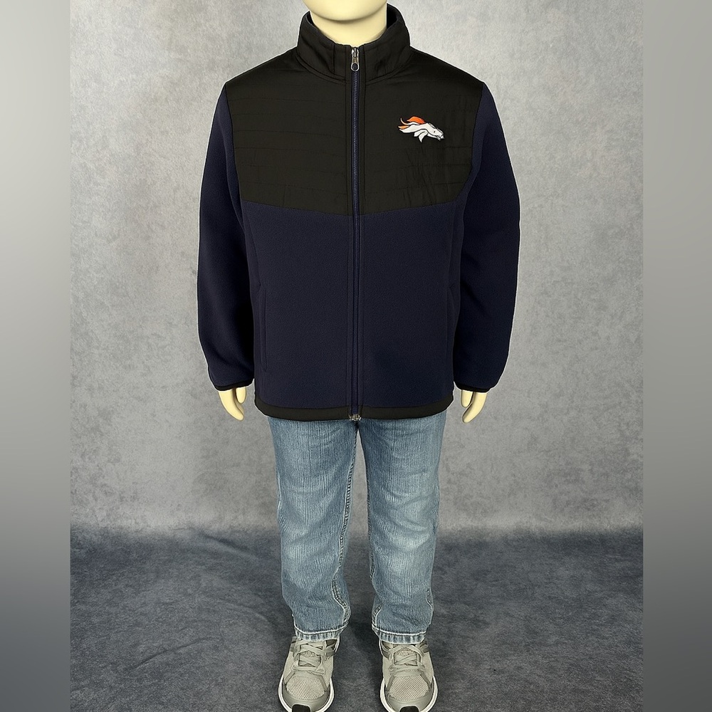 NFL Youth L 12-14 Denver Broncos Tactical Polar Fleece Full-Zip Jacket NFL Gear